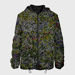 Куртка с капюшоном мужская Абстрактные разноцветные контуры, цвет: 3D-черный