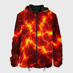 Куртка с капюшоном мужская Текстура огня, цвет: 3D-черный