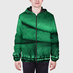 Куртка с капюшоном мужская Зеленая джинса, цвет: 3D-черный — фото 2