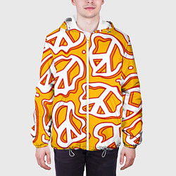 Куртка с капюшоном мужская Pattern peace, цвет: 3D-белый — фото 2