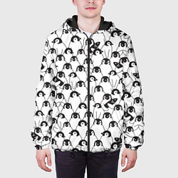 Куртка с капюшоном мужская Узор с пингвинами, цвет: 3D-черный — фото 2