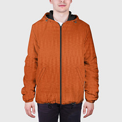 Куртка с капюшоном мужская Светлый коричневый текстурированный, цвет: 3D-черный — фото 2