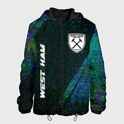 Куртка с капюшоном мужская West Ham glitch blue, цвет: 3D-черный