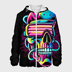 Мужская куртка Cyber skull - ai art neon