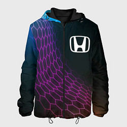 Куртка с капюшоном мужская Honda neon hexagon, цвет: 3D-черный