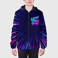 Куртка с капюшоном мужская Tokyo Ghoul neon blast lines, цвет: 3D-черный — фото 2