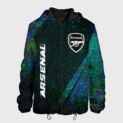 Куртка с капюшоном мужская Arsenal glitch blue, цвет: 3D-черный