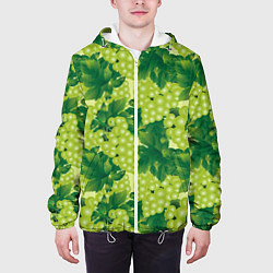 Куртка с капюшоном мужская Виноградный паттерн, цвет: 3D-белый — фото 2