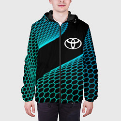 Куртка с капюшоном мужская Toyota electro hexagon, цвет: 3D-черный — фото 2