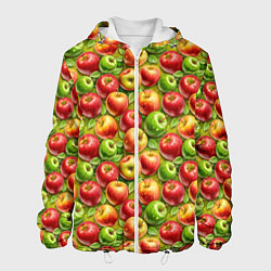 Куртка с капюшоном мужская Ароматные сочные яблоки, цвет: 3D-белый