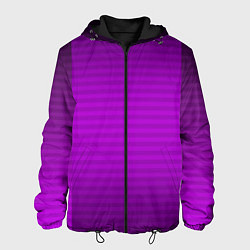 Куртка с капюшоном мужская Фиолетовый градиентный полосатый комбинированный у, цвет: 3D-черный