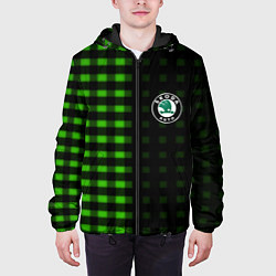 Куртка с капюшоном мужская Skoda pattern geometry, цвет: 3D-черный — фото 2