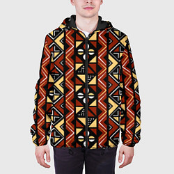 Куртка с капюшоном мужская Африканский мавританский орнамент, цвет: 3D-черный — фото 2