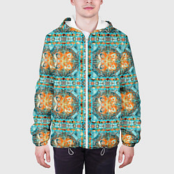 Куртка с капюшоном мужская Орнамент пейсли, цвет: 3D-белый — фото 2