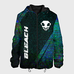 Куртка с капюшоном мужская Bleach glitch blue, цвет: 3D-черный