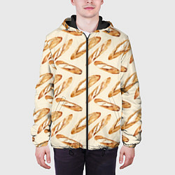 Куртка с капюшоном мужская The baguette pattern, цвет: 3D-черный — фото 2