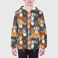 Куртка с капюшоном мужская Мультяшные котята, цвет: 3D-белый — фото 2