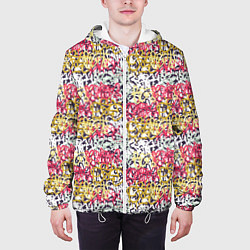 Куртка с капюшоном мужская Граффити с узорами, цвет: 3D-белый — фото 2