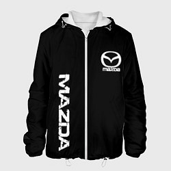 Куртка с капюшоном мужская Mazda white logo, цвет: 3D-белый