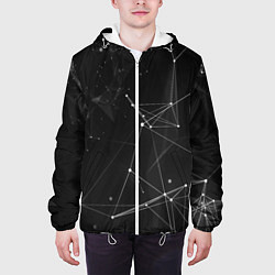 Куртка с капюшоном мужская Плексус чёрный, цвет: 3D-белый — фото 2