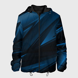 Куртка с капюшоном мужская Geometry stripes blue neon, цвет: 3D-черный