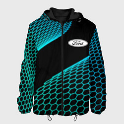 Куртка с капюшоном мужская Ford electro hexagon, цвет: 3D-черный