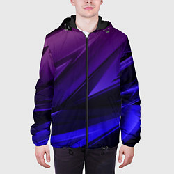 Куртка с капюшоном мужская Абстракция из градиента и линий, цвет: 3D-черный — фото 2
