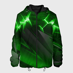 Мужская куртка Яркая зеленая объемная абстракция