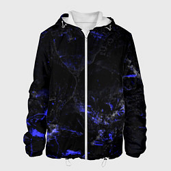 Куртка с капюшоном мужская Потертая синяя текстура, цвет: 3D-белый
