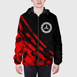 Куртка с капюшоном мужская Mercedes sport grunge, цвет: 3D-черный — фото 2