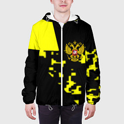 Куртка с капюшоном мужская Россия имперский стиль пиксели, цвет: 3D-белый — фото 2