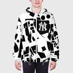 Куртка с капюшоном мужская New York yankees - abstraction, цвет: 3D-белый — фото 2