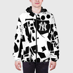 Куртка с капюшоном мужская New York yankees - abstraction, цвет: 3D-черный — фото 2