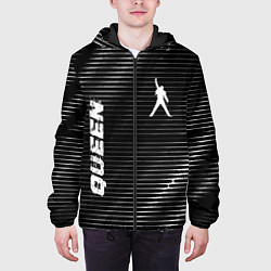 Куртка с капюшоном мужская Queen metal rock lines, цвет: 3D-черный — фото 2