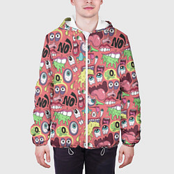 Куртка с капюшоном мужская Монстры ой ой нет, цвет: 3D-белый — фото 2
