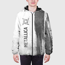 Куртка с капюшоном мужская Metallica - white gradient по-вертикали, цвет: 3D-черный — фото 2