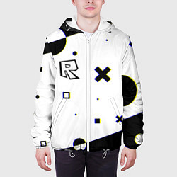 Куртка с капюшоном мужская Roblox pattern game, цвет: 3D-белый — фото 2