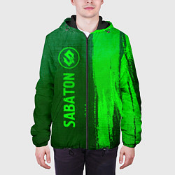 Куртка с капюшоном мужская Sabaton - green gradient по-вертикали, цвет: 3D-черный — фото 2