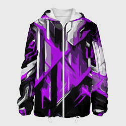 Мужская куртка White and purple abstraction on a black background