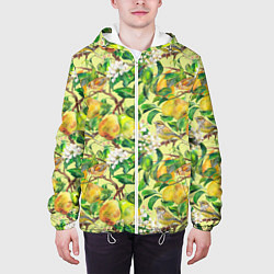 Куртка с капюшоном мужская Птица на грушевом дереве, цвет: 3D-белый — фото 2