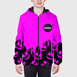 Куртка с капюшоном мужская Marshmello neon nasa, цвет: 3D-черный — фото 2