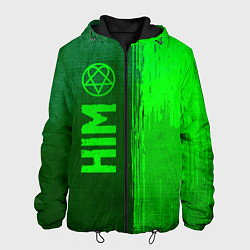 Куртка с капюшоном мужская HIM - green gradient по-вертикали, цвет: 3D-черный