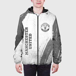 Куртка с капюшоном мужская Manchester United - white gradient вертикально, цвет: 3D-черный — фото 2