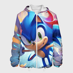 Куртка с капюшоном мужская Sonic 1, цвет: 3D-белый