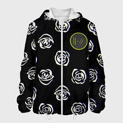 Куртка с капюшоном мужская Twenty one pilots rose, цвет: 3D-белый