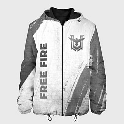 Куртка с капюшоном мужская Free Fire - white gradient вертикально, цвет: 3D-черный