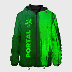 Куртка с капюшоном мужская Portal - green gradient по-вертикали, цвет: 3D-черный