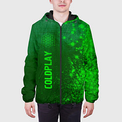 Куртка с капюшоном мужская Coldplay - green gradient по-вертикали, цвет: 3D-черный — фото 2