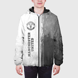 Куртка с капюшоном мужская Manchester United - white gradient по-вертикали, цвет: 3D-черный — фото 2