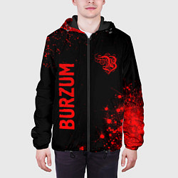 Куртка с капюшоном мужская Burzum - red gradient вертикально, цвет: 3D-черный — фото 2